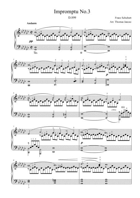 Free Sheet Music Impromptu Op 90 No 3