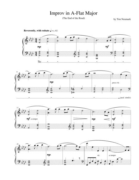 Free Sheet Music Improv In A Flat Major The End Of The Road