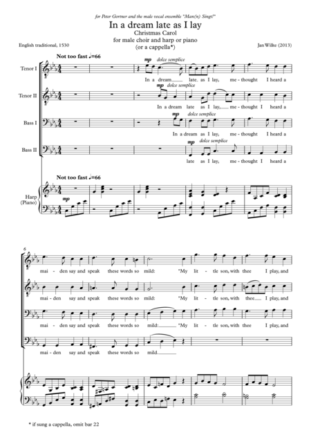 In A Dream Late As I Lay Sheet Music