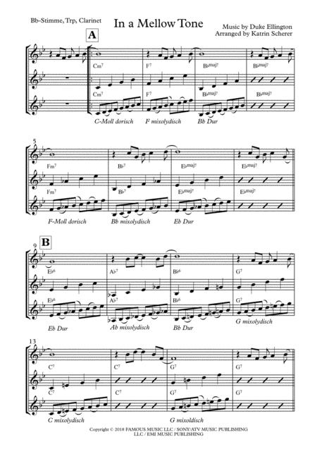Free Sheet Music In A Mellow Tone In Bb Trp Clarinet