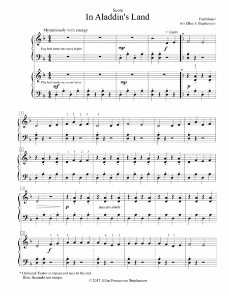 Free Sheet Music In Aladdins Land D Minor