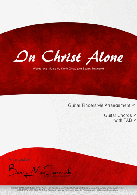 In Christ Alone Fingerstyle Guitar Arrangement Sheet Music