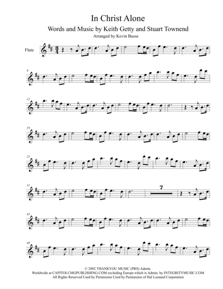 In Christ Alone Original Key Flute Sheet Music