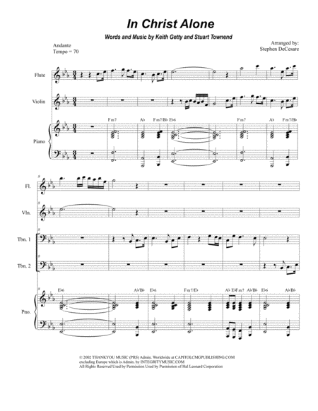 Free Sheet Music In Christ Alone Trombone Duet