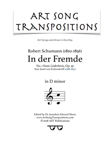 In Der Fremde Op 39 No 1 D Minor Sheet Music