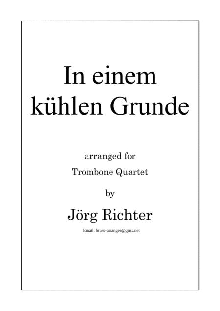 In Einem Khlen Grunde For Trombone Quartet Sheet Music