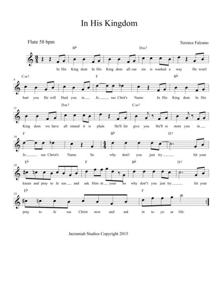 In His Kingdom Sheet Music