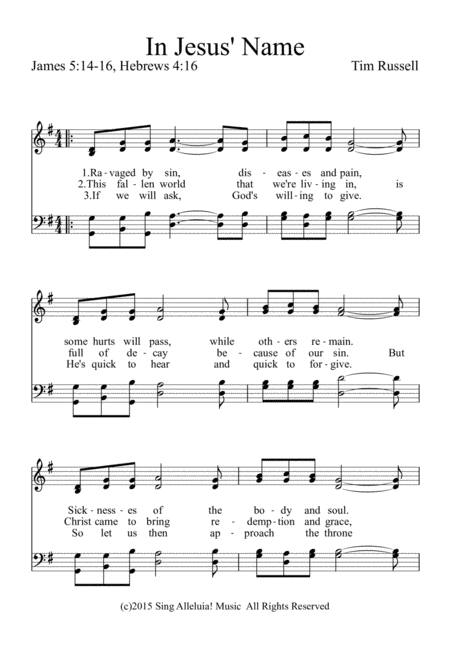 Free Sheet Music In Jesus Name