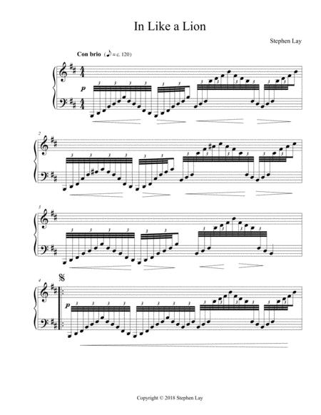 In Like A Lion Sheet Music