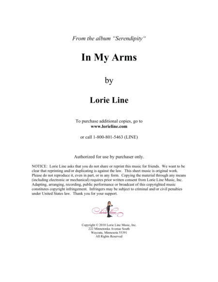 Free Sheet Music In My Arms