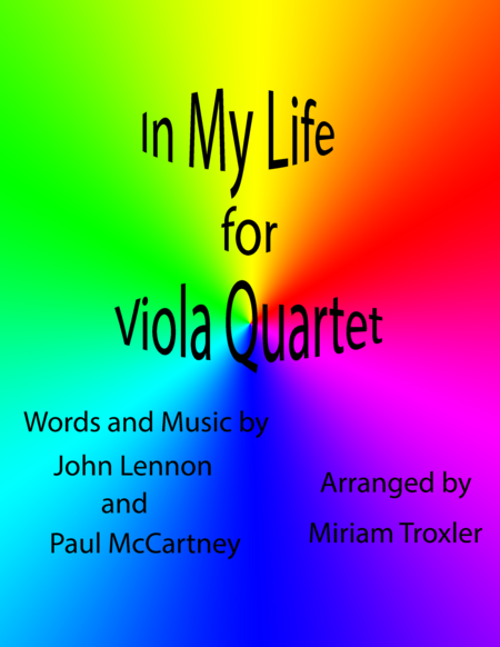 In My Life Viola Quartet Sheet Music