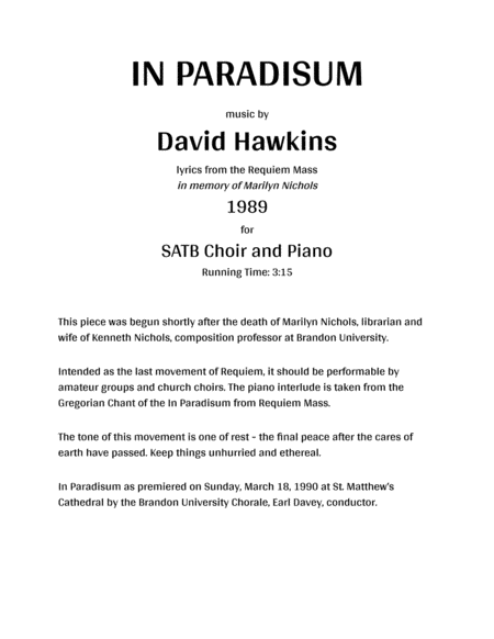 In Paradisum Sheet Music