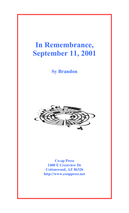 Free Sheet Music In Remembrance September 11 2001