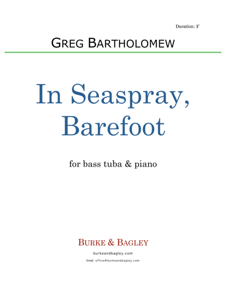 Free Sheet Music In Seaspray Barefoot Tuba Piano