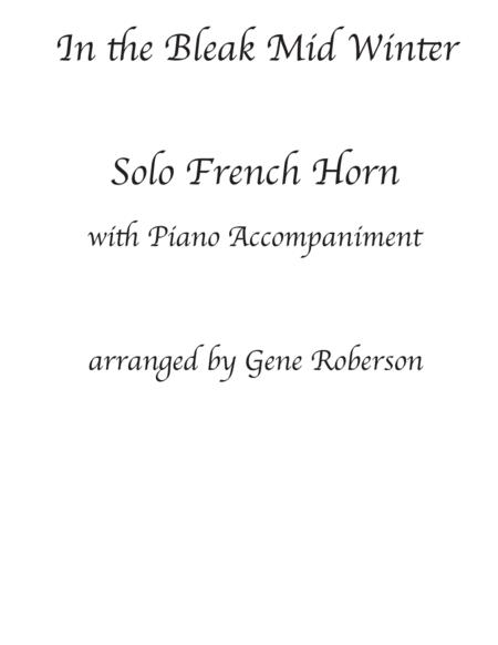 Free Sheet Music In The Bleak Mid Winter French Horn Solo With Piano