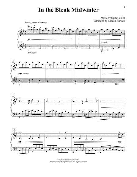 Free Sheet Music In The Bleak Midwinter Arr Randall Hartsell