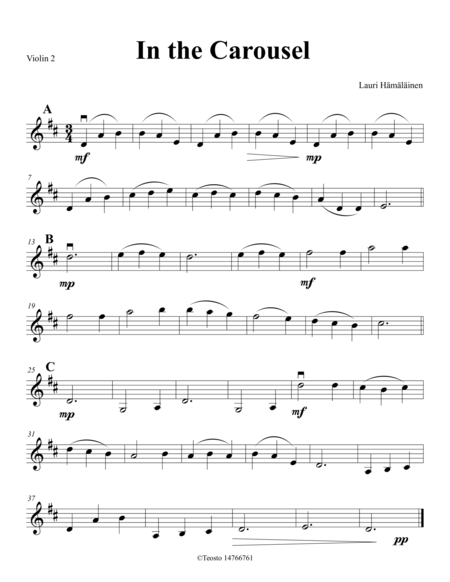 In The Carousel For 3 Violins Sheet Music