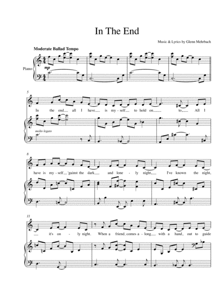 Free Sheet Music In The End