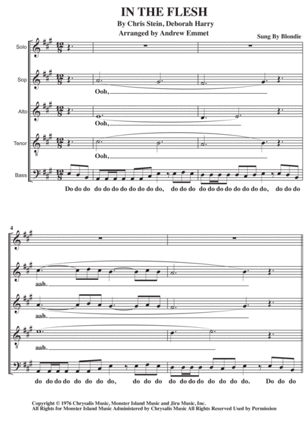 Free Sheet Music In The Flesh A Cappella