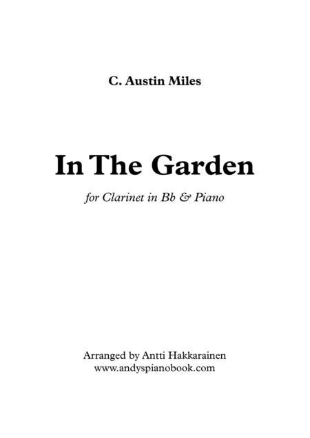 In The Garden Clarinet Piano Sheet Music