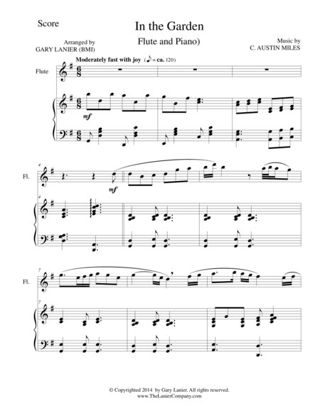 In The Garden Flute Piano And Flute Part Sheet Music