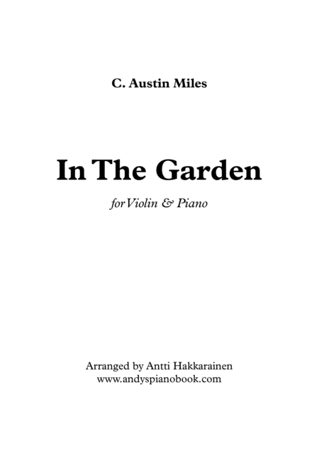 Free Sheet Music In The Garden Violin Piano