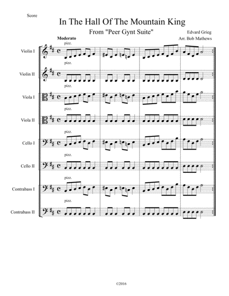 Free Sheet Music In The Hall Of The Mountain King From Peer Gynt Suite For Strings