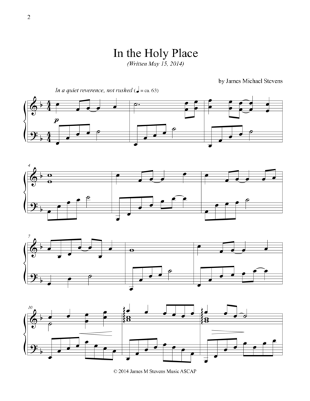 Free Sheet Music In The Holy Place