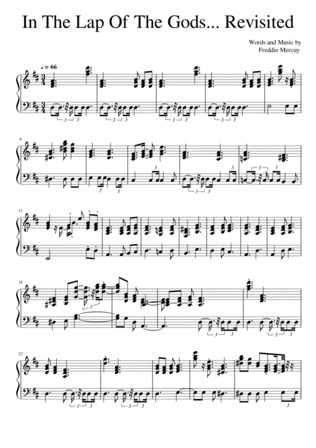 In The Lap Of The Gods Revisited Sheet Music