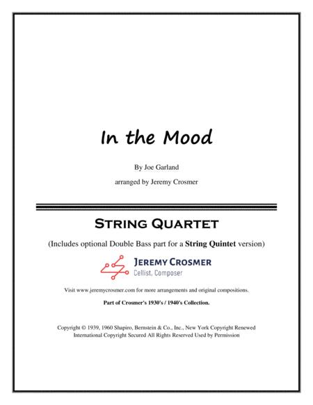 In The Mood Glenn Miller Orchestra String Quartet Or Quintet Sheet Music