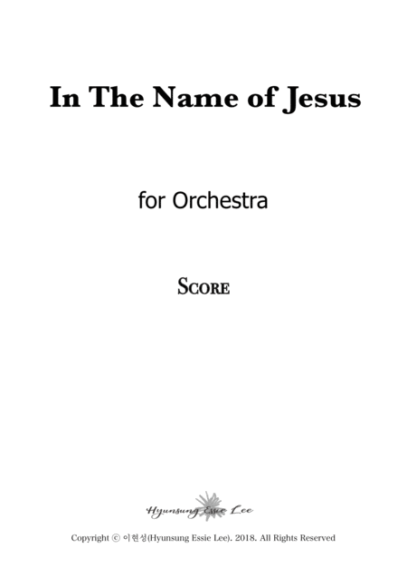 In The Name Of Jesus For Full Orchestra Sheet Music