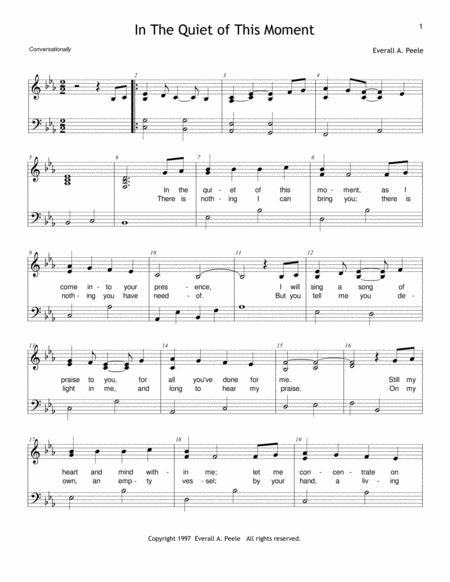 In The Quiet Of This Moment Sheet Music