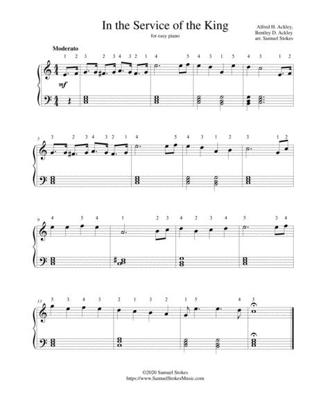 Free Sheet Music In The Service Of The King For Easy Piano