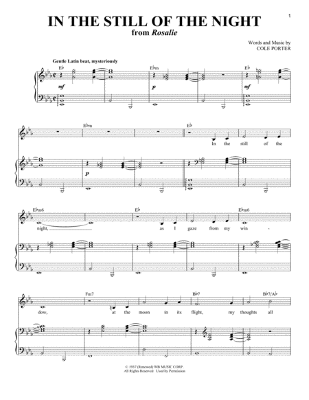 Free Sheet Music In The Still Of The Night