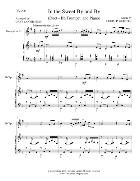 In The Sweet By And By Duet Bb Trumpet And Piano Score And Parts Sheet Music