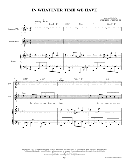 Free Sheet Music In Whatever Time We Have