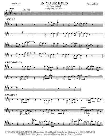 Free Sheet Music In Your Eyes Tenor Sax