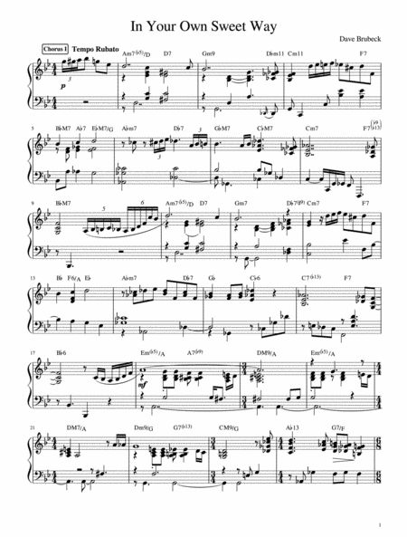 In Your Own Sweet Way Sheet Music