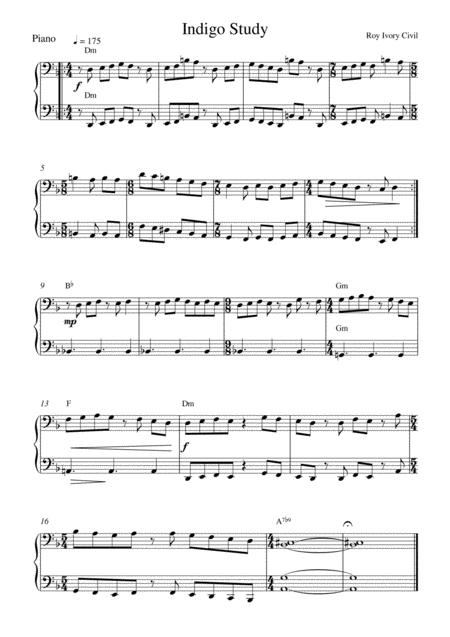 Free Sheet Music Indigo Study