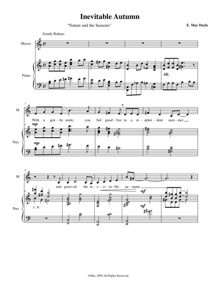 Free Sheet Music Inevitable Autumn