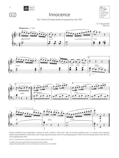 Innocence Grade 3 List A2 From The Abrsm Piano Syllabus 2021 2022 Sheet Music
