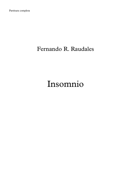 Insomnio Fernando R Raudales Sheet Music