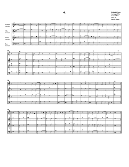 Free Sheet Music Instrumental Quartet No 6 No Title Arrangement For 4 Recorders