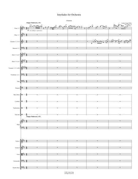 Interludes For Orchestra Score And Parts Sheet Music