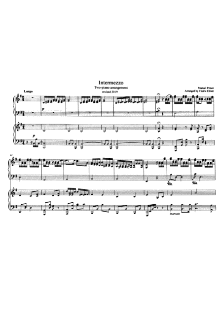 Intermezzo A Two Piano Arrangement Sheet Music