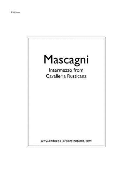 Free Sheet Music Intermezzo From Cavalleria Rusticana Reduced Orchestration