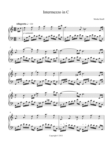 Intermezzo In C For Piano Sheet Music