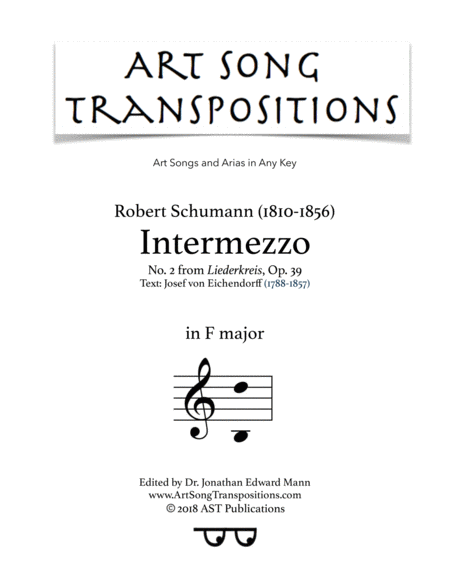 Intermezzo Op 39 No 2 F Major Sheet Music