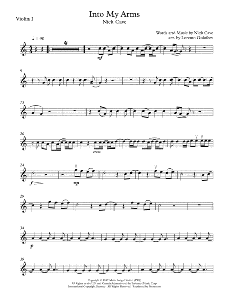 Into My Arms Sheet Music