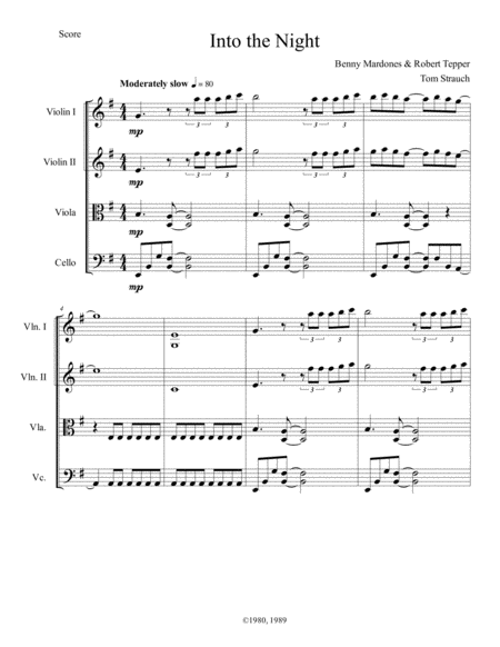 Into The Night Sheet Music